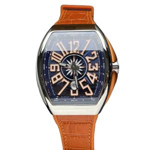 Reloj Mecánico Personalizado para Hombre, con Correa de Cuero Naranja, de Alta Gama, Automático, Nuevo - Product Image 1