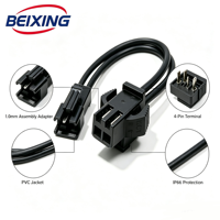 Adaptateur de montage personnalisé BeiXing A00068 1,0 mm, connecteur 4 broches, câble de batterie PTFE & PVC, indice de protection IP66 pour appareils électroménagers et motos