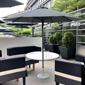 Sombrilla de Aleación de Aluminio para Exteriores, Sombrilla Grande para Patio con Columna, Paisaje de Playa, Café, Té DE LA Leche - Product Image 6