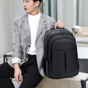 Laptop <b>Backpack</b> Large Capacity Business Travel Shoulder Bag Male Solid Color <b>Black</b> Blue Burgundy Spring 2023 - Product Image 2