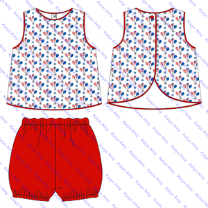 <strong>Patriotic</strong> Day Sibling Matching Outfits Children Boys Clothing Set Custom Print Two Piece <strong>Shorts</strong> Set - Product Image 5