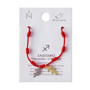 Tobillera Constelación Sagitario, Cuerda de Cáñamo Roja, Chapado en Oro, Joyería Unisex para Regalo - Product Image 1