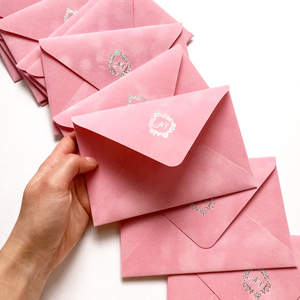 Enveloppes élégantes <span class=keywords><strong>en</strong></span> velours rose pour 21 ans, invitation de mariage pour fête d'anniversaire, emballage de cartes RSVP, enveloppes <span class=keywords><strong>en</strong></span> velours de couleur personnalisée - Product Image 4