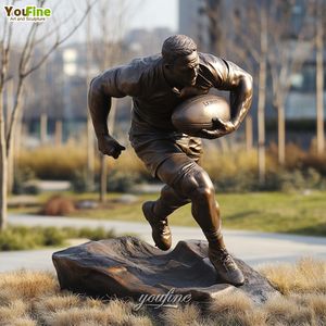 स्टेडियम बड़े लोकप्रिय आउटडोर खेल रग्बी कांस्य खेल आदमी मूर्तिकला - Product Image 4