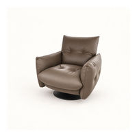 Fauteuil lounge moderne en cuir 1631, fauteuil pivotant d'appoint rembourré pour salon et coin lecture