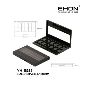 Wholesale 12 Colors Glitter ABS Plastic <b>Eye</b> <b>Shadow</b> Cosmetic Packaging Empty Rectangle Clear Window Eyeshadow Case - Product Image 2