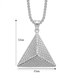 Egyptian Pyramid Pendant <b>Necklace</b> Stainless Steel Gold Plated Unisex Hip Hop Jewelry Fashion <b>Statement</b> Piece - Product Image 5