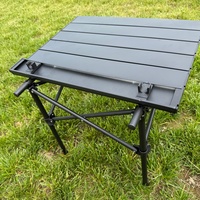 Table basse d'extérieur pliable légère au design moderne, stable, avec sac de rangement, en acier inoxydable, installation facile pour pique-nique et camping