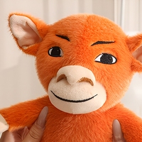 Peluche Vache Orange, Jouet en Peluche Doux, Cadeau Mignon pour Enfants, Idéal pour Fête ou Cadeau d'Invité