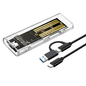 حالة شفافة M.<span class=keywords><strong>2</strong></span> ssd نوع C USB3.1 مع RGB ضوء ملون ngff ساتا nvme بروتوكول مزدوج m.<span class=keywords><strong>2</strong></span> ssd الضميمة - Product Image 1