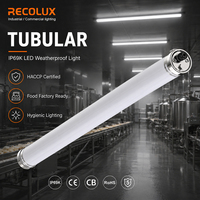 Lampu LED Tabung Tahan Cuaca Bersertifikasi IP69K HACCP IK10/IK07 dengan Casing PC PMMA Kedap Uap untuk Pengolahan Makanan, Garansi 5 Tahun