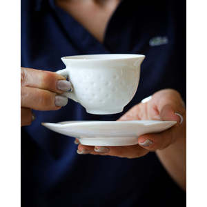 Tazas de Cerámica Richard Ginori Cloud, Capacidad de 300 ml, Aptas para Lavavajillas y Microondas, con Tapa y Cuchara, para Café, Té, Regalo de Boda, Manual - Product Image 3