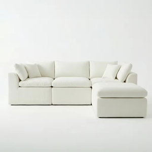 Sofá Nórdico Cuadrado Tapizado en Tela, Sofá de Dos Plazas, Sofá Esquinero Compresible Personalizado para el Hogar, Hotel, Villa, Taller - Product Image 2