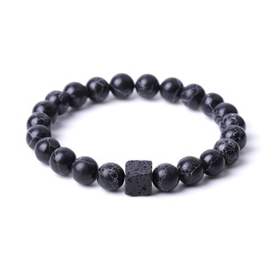 Da uomo alla moda giallo occhio di tigre pietra per bracciale naturale a forma di croce vulcanica Charm gioielli con proprietà di miglioramento energetico - Product Image 6