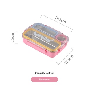 Boîte à lunch isotherme en acier inoxydable de qualité alimentaire 2026 avec système de verrouillage à quatre côtés et couverts intégrés - Product Image 5