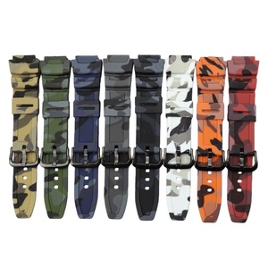 Bracelets de montre en caoutchouc PU camouflage 18 mm, accessoires pour montre, bracelet de remplacement pour <span class=keywords><strong>Casio</strong></span> AQ-S810W/AE-1200/1300/SGW-300 - Product Image 5