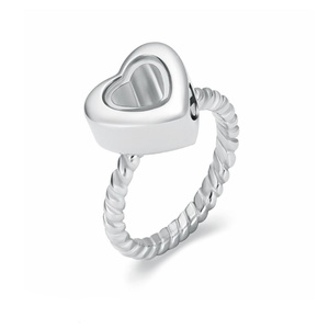 Cincin Kenangan Kremasi Berbentuk Hati Berlapis Emas Mawar dari Baja Tahan Karat, Tempat Abu Kenangan, Liontin Urn - Product Image 1