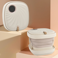 EILISON Grand écran numérique, matériau PP TPR, bain de pieds pliable automatique avec fonction de chauffage et bulles, télécommande sans fil