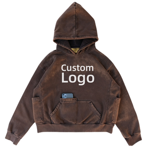 Fournisseur de premier plan, sweat-shirts à capuche en molleton de coton 100% personnalisés, vintage, lavés, 375 g/m², à personnaliser avec un logo, sweat-shirts pour hommes, vêtements d'hiver - Product Image 4