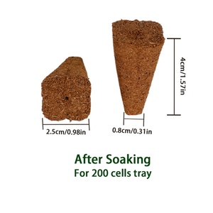 Plateau de démarrage en fibre de coco 200 cellules pour semis de légumes et de fleurs, 200 boutures par sac, pots de culture - Product Image 2