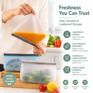 Custom Logo BPA Free Leakproof Reusable Silicone Food Storage <b>Bags</b> Stand Up Food Grade Freezer Safe OEM ODM - Product Image 1