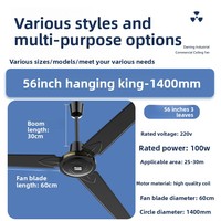 Ventilateur de plafond industriel de 42 pouces pour salon, avec pales en fer de 42 pouces, 1,05 mètre, forte puissance de ventilation, idéal pour dortoirs et salles à manger
