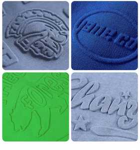 Camisetas de algodón orgánico en blanco con cuello redondo clásico liso al por mayor camisetas de algodón a granel con impresión de logotipo en relieve 3D personalizadas - Product Image 2