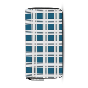 Blue Palaka Coin Purse Hawaiian Plaid Leather <b>Wallet</b> Hawaiian Card Holder Coin Purse Zipped <b>Wallet</b> with Credit Card Slots - Product Image 6