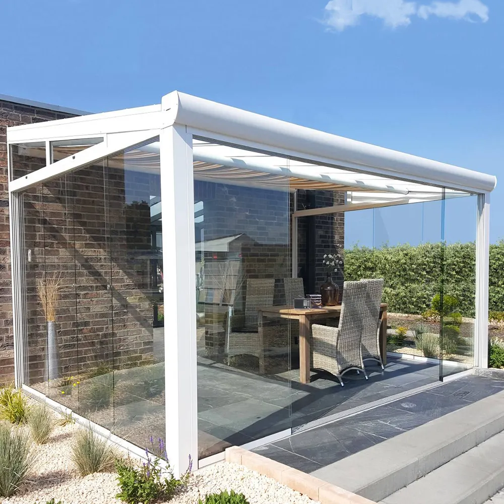 Customizable Panoramic Views Good Airtightness Thermal Insulation Wind & Earthquake Resistant Sunrooms Outdoor Room Glass