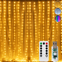 Guirlandes lumineuses à 8 modes, guirlandes féériques, lumières LED USB 5V avec télécommande pour la décoration de Noël, utilisation intérieure/extérieure