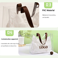 Bolsas de Compras de PVC Transparente con Logotipo Personalizado, Holográficas, Impermeables, con Diseño de Bolsa de Mano para Mujer
