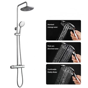 Robinets de douche à <span class=keywords><strong>colonne</strong></span> Chrome Système de douche à trois voies Fonction de mélangeurs d'eau chaude et froide avec robinet d'eau de source - Product Image 1