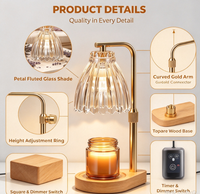 Cadeaux pour femmes, lampe chauffe-bougie avec hauteur réglable, minuterie et variateur d'intensité, cadeaux d'anniversaire pour femmes