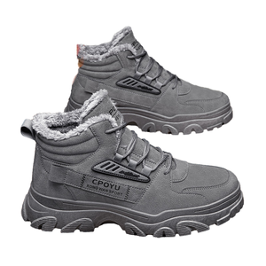 รองเท้าลำลองหุ้มข้อสูงสำหรับผู้ชายปี 2025 สไตล์รองเท้ามาร์ติน แบบผูกเชือก บุขนแกะ อุ่นสบายด้วยผ้าฝ้าย เหมาะสำหรับฤดูใบไม้ร่วง ฤดูร้อน และฤดูหนาว สำหรับการเดิน - Product Image 4