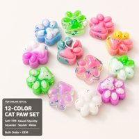 Jouet Squishy Patte de Chat OEM Marque Privée, Vente en Gros, TPR Souple Coloré Kawaii, Jouet Anti-Stress à Presser pour Distributeurs et Cadeaux