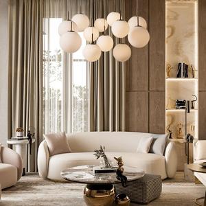 <span class=keywords><strong>Lampadario</strong></span> Moderno Personalizzato con <span class=keywords><strong>Sfere</strong></span> di Vetro e Metallo per Isola Cucina e Soggiorno - Product Image 6