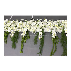 Guirnalda Central de flores con arco para boda, telón de fondo de arbol, cenador, decoración, color blanco marfil y verde - Product Image 2