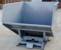 Bac à déchets industriel à basculement automatique de 1,5 mètre cube en acier pour chariot élévateur