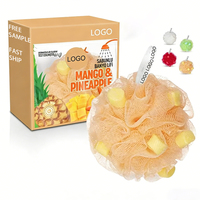 Éponge de Douche Exfoliante Personnalisable avec Logo – Boule de Bain en Maille pour Lavage Corporel