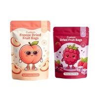 Emballage en plastique Mylar refermable à fermeture éclair, imprimé sur mesure, avec laminage mat doux au toucher, pour fruits congelés