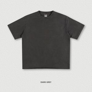 เสื้อยืดออกกำลังกายสำหรับผู้ชายปรับแต่งได้เสื้อยืด100% ผ้าฝ้ายฟอกสีโอเวอร์ไซส์และน้ำหนักเบา260กรัมสไตล์สตรีทแบบหลวมมีชายเสื้อ - Product Image 4