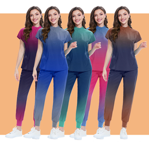 Ensemble de Blouse et Pantalon Médical pour Femme, Design Élégant et Personnalisé, Couleurs Dégradées, Vente en Gros - Product Image 1