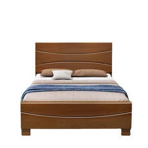 Lit en bois massif d'hévéa 1,2m 1,5m style chinois pour dortoir et appartement, pour enfants et adultes, design à sommier bas - Product Image 4