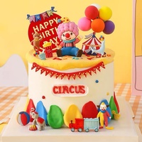 Moule à Fondant Thème Cirque Animalier Éléphant Clown Décoration de Gâteau Chocolat Pâte à Modeler Dauphin Emballage Individuel IOPP