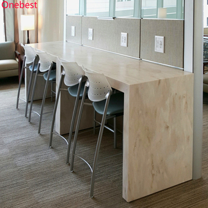 Bancone Moderno per Negozio di Telefonia iPhone, Tavolo Espositivo Alto in Superficie Solida - Product Image 5