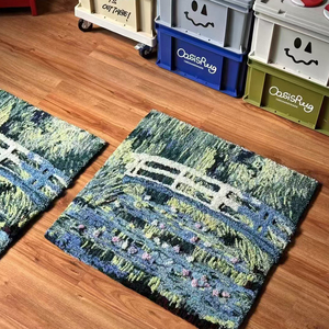 Tappeto in Cotone Fatto a Mano Stile Moderno Personalizzato con Logo 3D Rotondo <span class=keywords><strong>per</strong></span> Casa Viaggi Bagni Cucine con Motivo Quadrato Stampato - Product Image 6