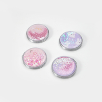 Miroir de maquillage portable Winway Ins Style Bling Glitter Quicksand, miroir compact mignon, miroir de poche brillant pour les voyages