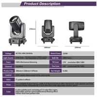 Precio al por Mayor, Luz de Escenario Móvil Sharpy de 295W 14R, Ideal para Conciertos de DJ y Eventos Musicales, Precio Accesible