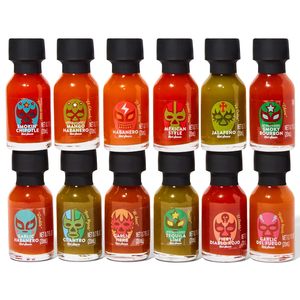 Juego de regalo de libro de salsa picante Luchador cuidadosamente Gourmet 12 sabores que incluyen juego de té de café Ajo Habanero Bourbon ahumado - Product Image 4