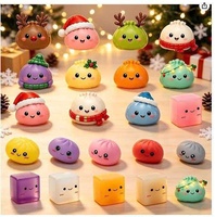 Boîte cadeau de compte à rebours de Noël 24 jours – Jouet anti-stress en pâte, petits squishies sensoriels avec trous et poches amusantes pour soulager le stress
